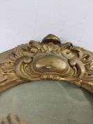 Antique Portrait of 2 Children Gold Tone Frame 22"