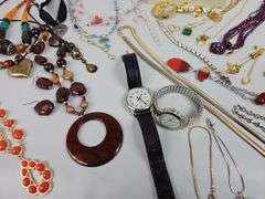 Misc Costume Jewelry LOT Necklaces Watches Bracelets
