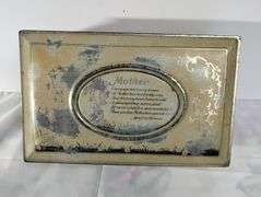 Antique Artstyle Chocolates Tin Mother Poem Plaque Lid with Stand