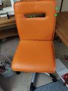 Janome DC2010 Sewing Machine Fiskars Clear Table + Orange Chair