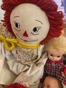 LOT Vintage Baby Dolls Doll Crib+ Schoolhouse Hooks Coat Rack