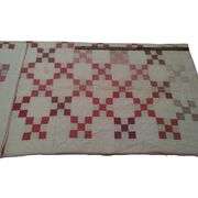 Irish Chain Quilt Hand Stitched Antique