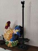 Vintage Rooster Cookie Jar Napkin Holder Cast Iron Paper Towel Holder