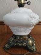 Phoniex Table Electric Oil Lamp Style Table Milk Glass Wild Rose GWTW-ish