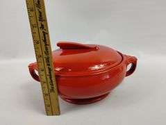 MCM Red Halls Kitchenware USA Covered Dish