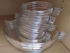 Anchor Hocking Manhattan Art Deco Bowl Set + Cups Saucers
