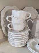 Over 50 Pcs Pfaltzgraff Heritage Stoneware White Dish Dinner Lunch Plates Bowls Serving