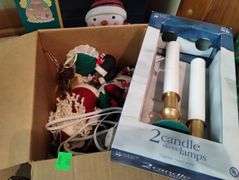 LOT Christmas Decor Snowman Cookie Jar NIB Candle Lites+