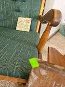 Green Padded Glider Chair + Checkers Table