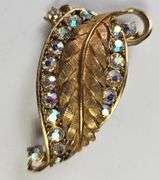 Vintage Costume Jewelry Aurora Borealis Brooch Earrings