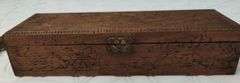 Antique Flemish Art Wooden Pyrography Rose Floral Painted Carved Box & Cane
