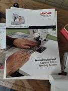 Janome DC2010 Sewing Machine Fiskars Clear Table + Orange Chair