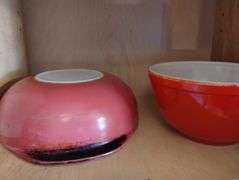 Pyrex Mixing Bowls Primary Pink Yellow