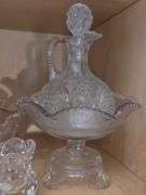 LOT Clear Glass Pedestals Salt Cellars Decanter