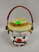 Vintage Ceramic Lipper & Mann Clown Cookie Jar Lid Handle Japan