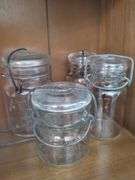 Pickers LOT: Vintage Vases Dish Milk Glass Polychrome Jars