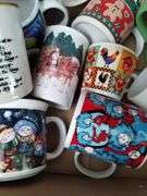LOT Vintage Coffee Mugs Christmas Rooster Serenity Prayer