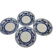 Antique Flow Glass Plates Blue Ornate Glenwood Johnson Bros. England