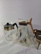 MCM Atomic Vintage Gold Glass Coffee Carafes Mid century Modern