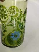 MCM Vintage Glasses 11 CT Avocado Green Blue Floral