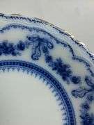 Antique Flow Glass Plates Blue Ornate Glenwood Johnson Bros. England