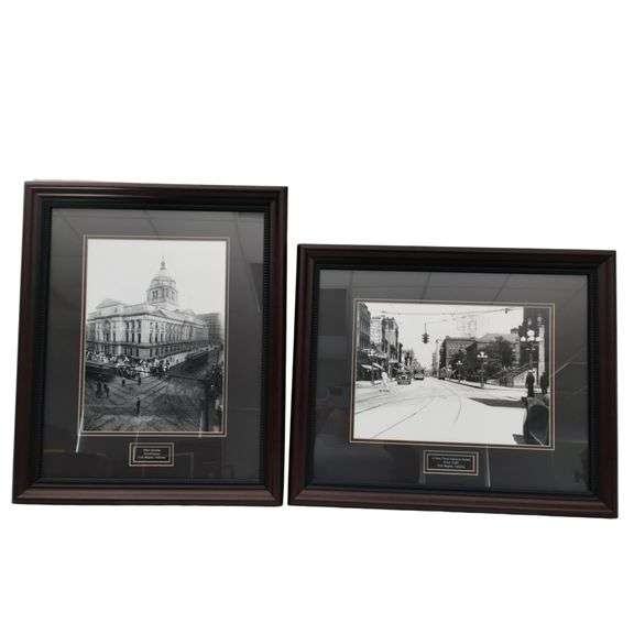 Antique Streetcar Scene Ft Wayne IN Allen County Courthouse Calhoun Street Photos Framed