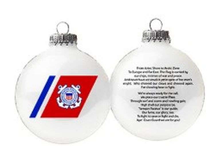 Glass Christmas Ornament, U.s. Coast Guard, 3.25-in.