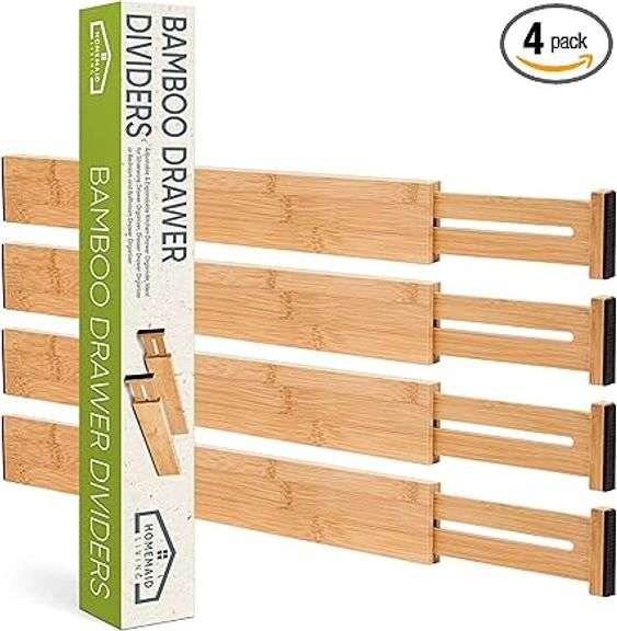 Homemaid Living Bamboo Drawer Organizer Adjustable and Expandable