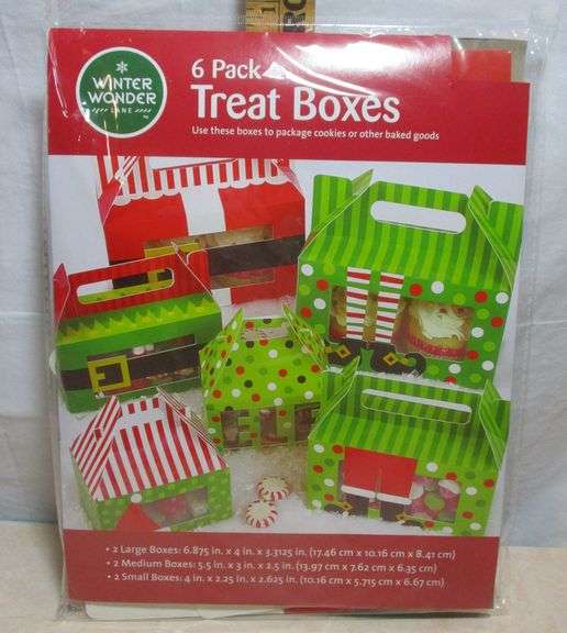6-pack of "Winter Wonder Lane" treat boxes.