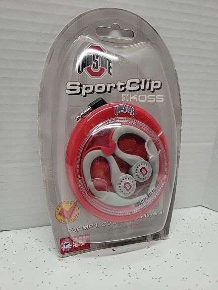 Ohio State Koss Sport Clip Earbuds Headphones with Case