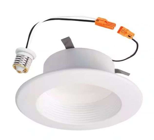 HALO 4 in. 4000K Matte White Recessed Retrofit Baffle-Trim LED Module Ring 80 CRI