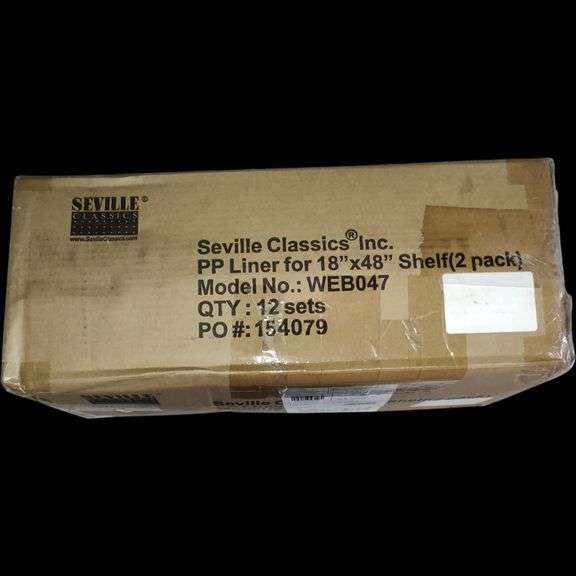 Seville Classics PP Liners for 18" x 48" Shelf (2 Pack, Model WEB047)