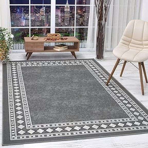 Antep Rugs Alfombras Modern Bordered 3x5 Non-Skid (Non-Slip) Low ...