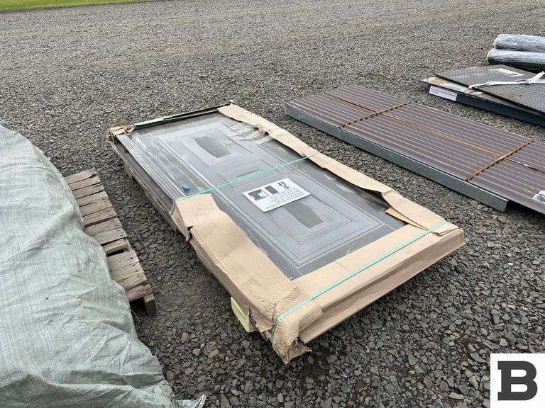 Grey Steel Door with Frame and Hardware