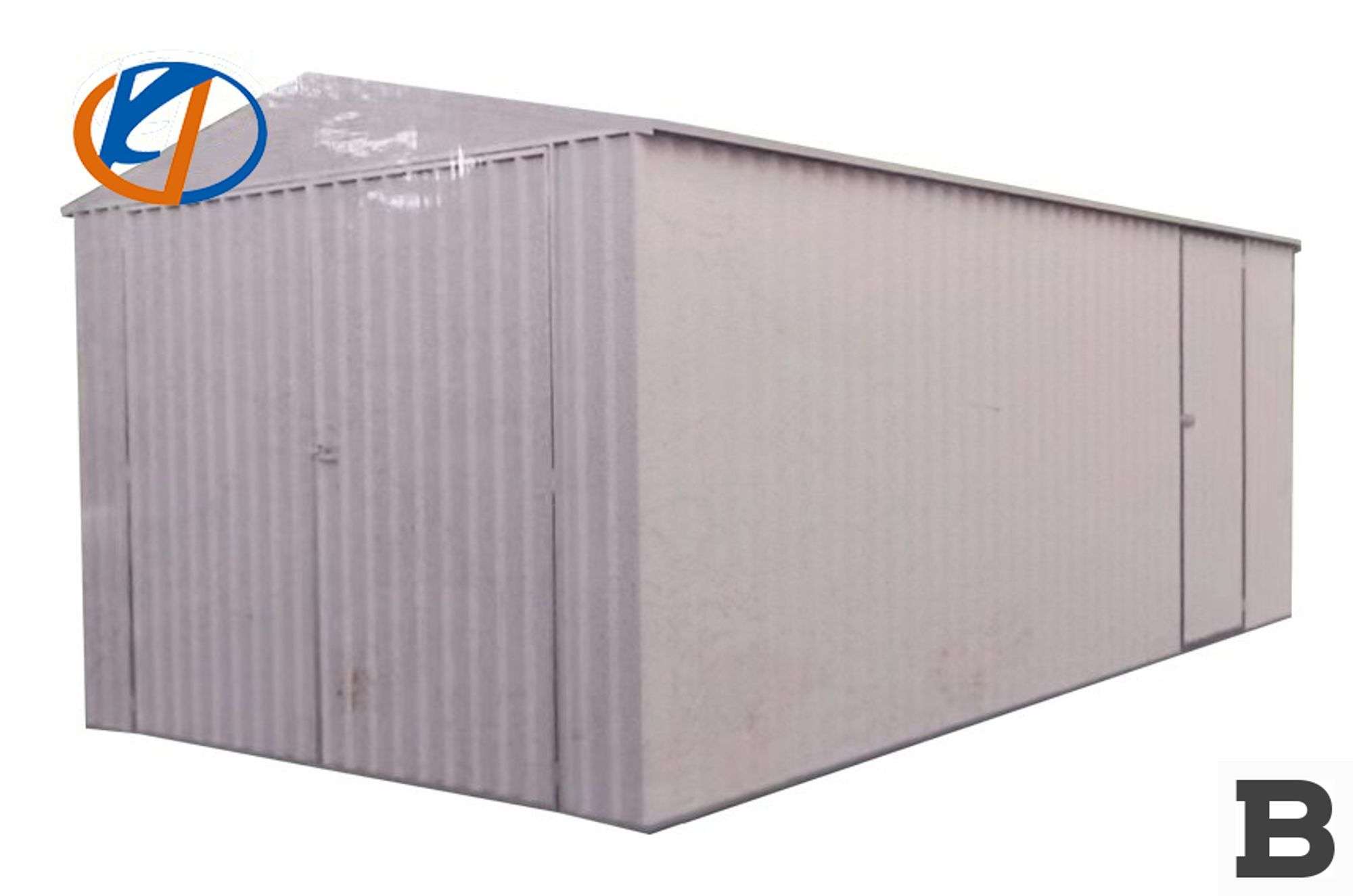 AllMetal K1220 12'x19' Single Garage Metal Shed - Booker Auction