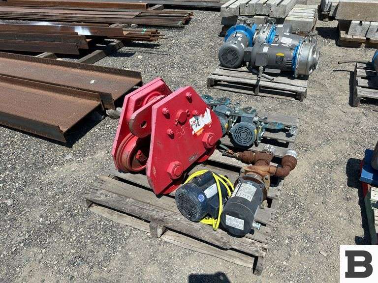 10 Ton Crane Trolley, Clamps, Motor and Pumps