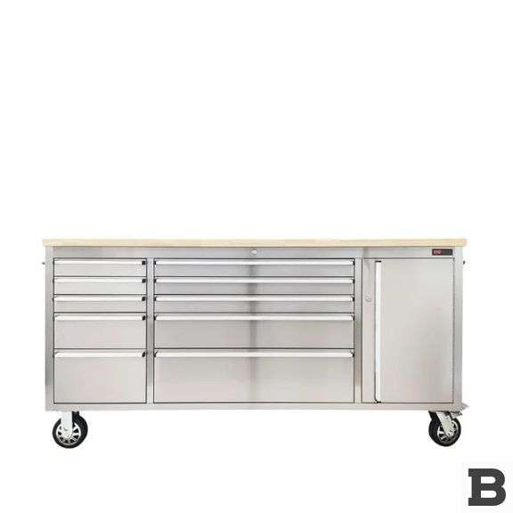 TMG TMG-WB7210S 72” Stainless Steel Rolling Workbench