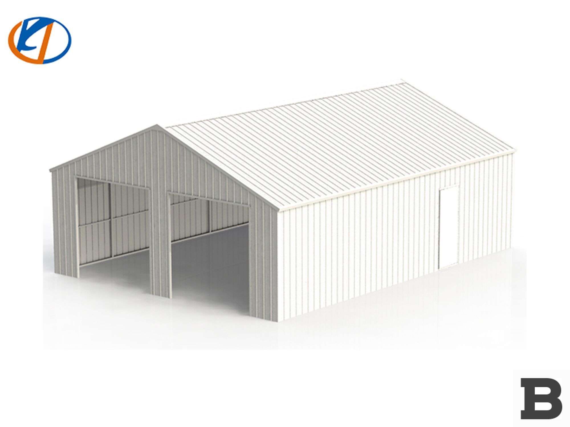 KJ K3325 33'x25' Double Garage Steel Barn Shed - Booker Auction