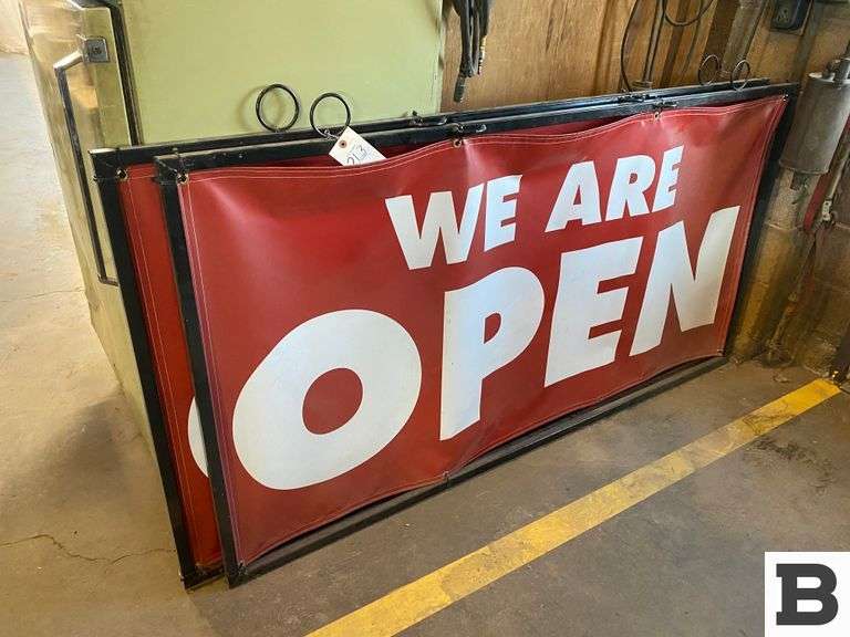 Security Container Open Sign Open Signs - Booker Auction Company