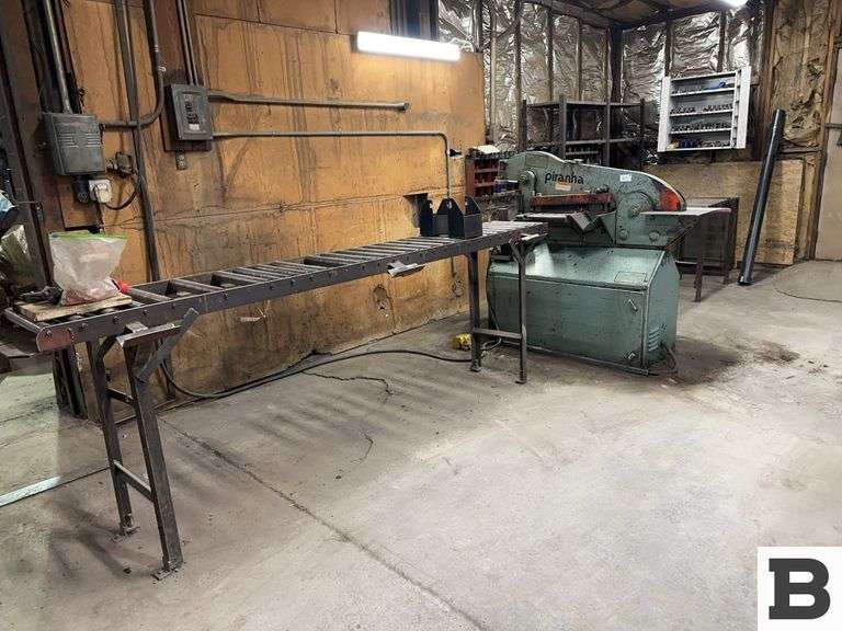 Piranha P-3 Ironworker w/ Rolling Conveyor and Accessories