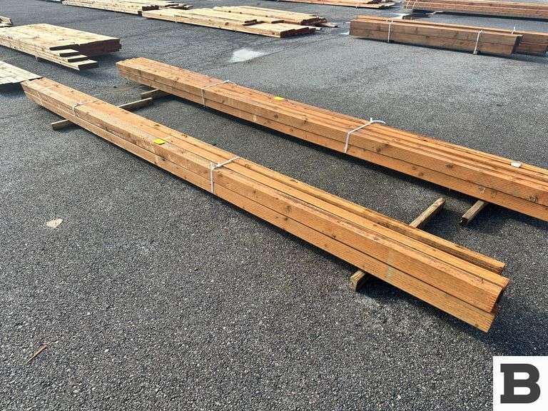 (6) 4" x 4" 16 ft. Brown Treated Posts - Booker Auction Company