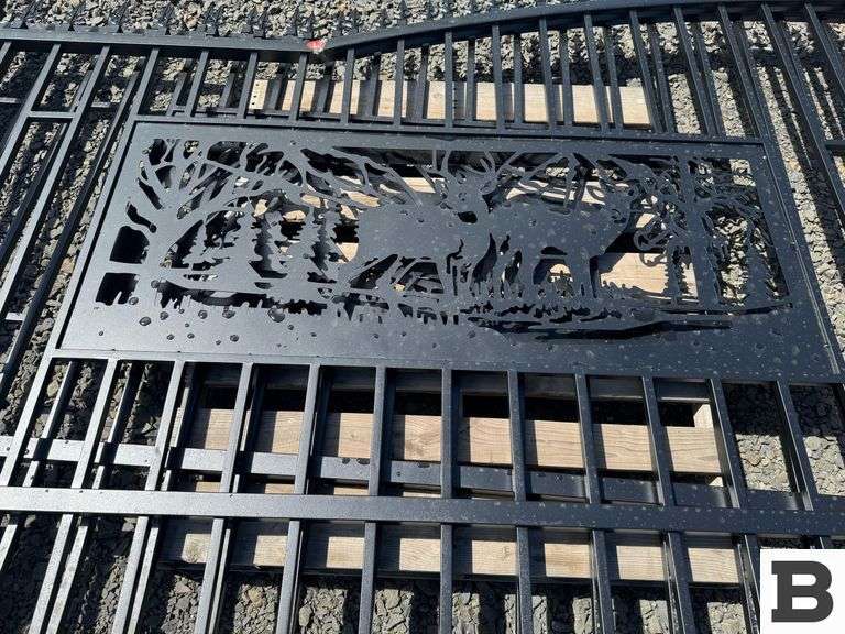 KJ K0720 7' x 20' Metal Farm Driveway Gate