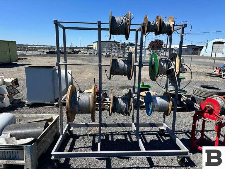 Custom Cable Spool Rack - Booker Auction Company