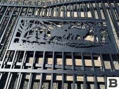 KJ K0720 7' x 20' Metal Farm Driveway Gate