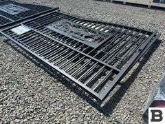 KJ K0720 7' x 20' Metal Farm Driveway Gate