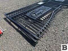 KJ K0720 7' x 20' Metal Farm Driveway Gate