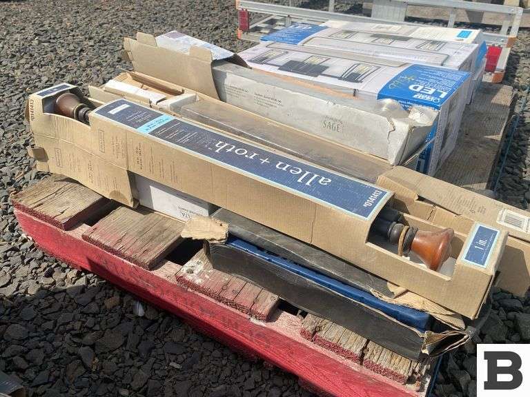 (2) Moen Tilson Faucet, (2) Feit Electrical LED -Light Vanity, (2) Allen + Roth Drapery Rod Set,