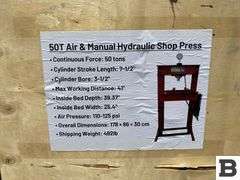 50 Ton Air & Manual Hydraulic Shop Press