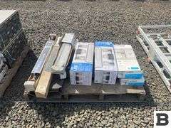 (2) Moen Tilson Faucet, (2) Feit Electrical LED -Light Vanity, (2) Allen + Roth Drapery Rod Set,