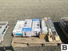 (2) Moen Tilson Faucet, (2) Feit Electrical LED -Light Vanity, (2) Allen + Roth Drapery Rod Set,